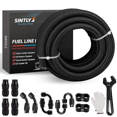 EVIL ENERGY 8AN Nylon Braided CPE Fuel Hose Kit 20FT Black Bundle with 8AN Swivel  Hose End Fitting 90 Degree Black&Red - Yahoo Shopping