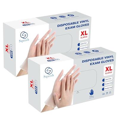 squish Disposable Gloves,Clear Vinyl Gloves Latex Free Powder-Free