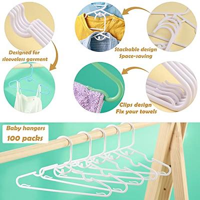 JSF 20Pcs Baby Plastic Hangers, Children's Hangers for Baby, Toddler, and  Child Clothes Adjustable Baby Hangers Ideal for Boys and Girls Closet