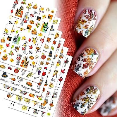 Maple Leaf Nail Art Stickers Autumn Thanksgiving Day Nail Decals 3D  Self-Adhesive Maple Leaves Decals Stickers Pumpkin Turkey Nail Supplies for  Women Girls Acrylic Manicure Nail Decoration 6 Sheets - Yahoo Shopping