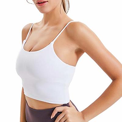 Lemedy Women Padded Sports Bra Fitness Workout Running Shirts Yoga Tank Top  (M, White) - Yahoo Shopping