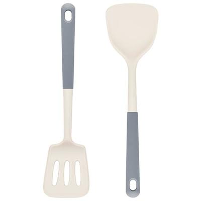 White Silicone and Gold Cooking Utensils Set with Gold Utensil Holder 7PC  Set