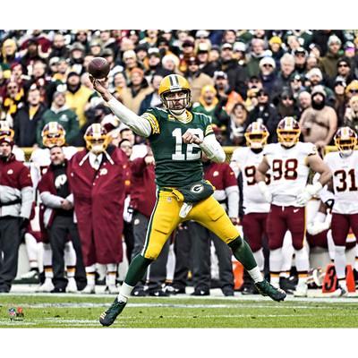 Christian Watson Green Bay Packers Unsigned Leaping for a Touchdown  Photograph