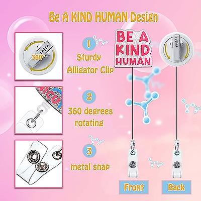 ANDGING Be a Kind Human Nurse Badge Reel Holder Retractable Funny Cute  Nursing Badge Reels Retractable