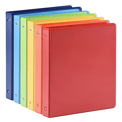 Ctosree 10 Pcs Heavy Duty 3 Ring Binder with 2 Pockets Multicolor