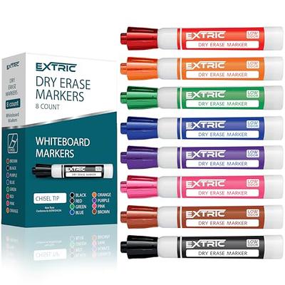 Volcanics Dry Erase Markers Low Odor Fine Whiteboard Markers Thin Box of 12, 10 Colors