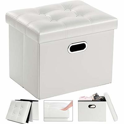 VECELO Storage Ottoman, Foot Rest Stool Footstool Ottoman, Small Squar