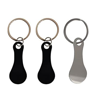 2 Pcs Metal Large Keyrings Titanium Keychains Octagon Shape Flat