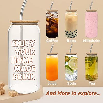 MCleanPin Iced Coffee Cups,Reusable Boba Tea Cups with Lids and Straws,4PACK  16oz Drinking Glass Tumblers for Coffee,Tea,Juice - Yahoo Shopping