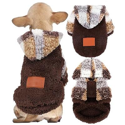  Dog Sweater Hoodie Winter Puppy Hoodies for Small Dogs Boy  Girl Teddy Fleece Pet Sweatshirt Clothes Outfits Cold Weather Dog Coat Warm  Cat Apparel for Chihuahua Yorkie Clothing (Medium, Blue) 