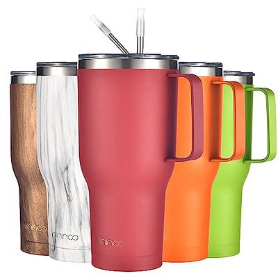 Large Stainless Steel Tumbler With Handle And Straw - Perfect For