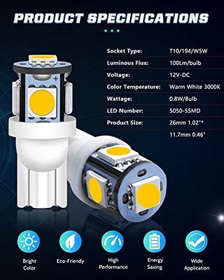 SYLVANIA - 158 T10 W5W LED White Mini Bulb - Bright LED Bulb, Ideal for  Interior Lighting - Map, Trunk, Cargo and License Plate (Contains 1 Bulb) :  : Home & Kitchen