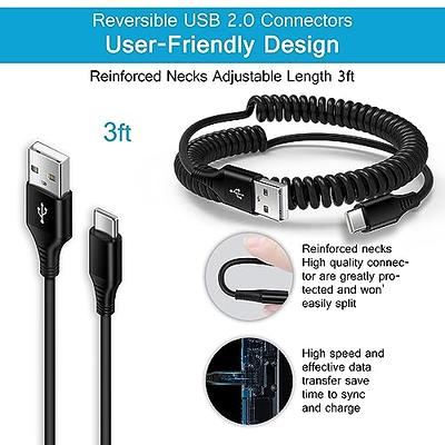  Retractable USB Type C Cable Type C Charger USB C to USB A Data  Sync Charging Cord Note 8 Charger for Samsung Galaxy Note 9,S22 S9 S8  Plus,Google Pixel 6 5