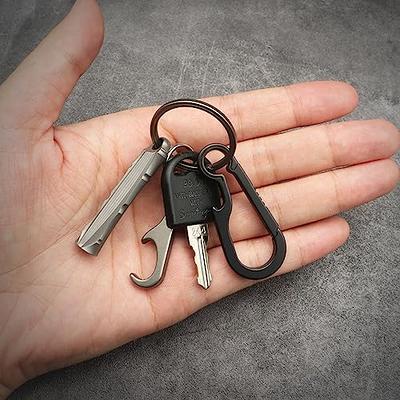 KCEFV Black Titanium Keychain Clip, Small Carabiner Key Chain Clip