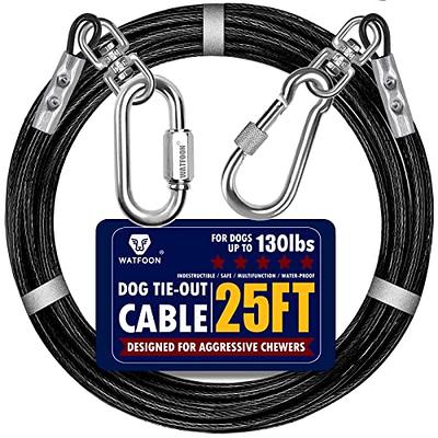 XiaZ 20 FT Dog Runner Cable Dog Tie-Out Cable with Swivel Hook, Dog Lead  for Yard Outside Camping Up to 60 Pound Blue