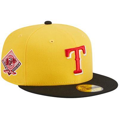 Texas Rangers New Era Chrome Sutash 59FIFTY Fitted Hat - Cream/Royal