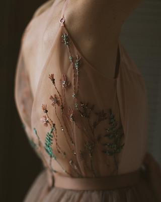 REEM ACRA Embellished crepe gown