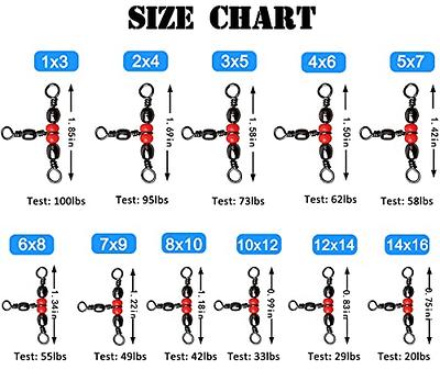 AGOOL 3 Way Swivel Fishing Three Way Swivel, 60pcs Triple Swivel T