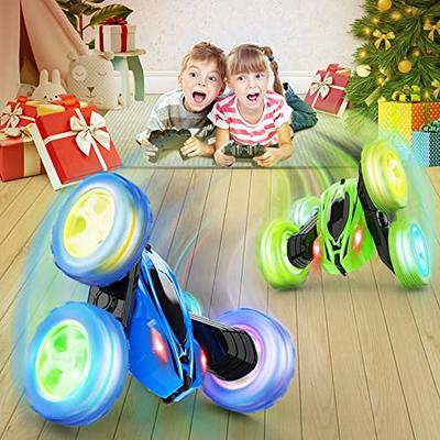  Remote Control Car, OrrenteRemote RC Cars with Headlights and  Wheel Lights, 4WD 2.4Ghz Double Sided 360° Rotating RC Truck for 6 Year Old  Boy Gifts Stunt RC Car Kids Xmas Toy