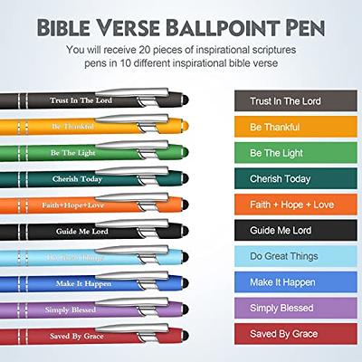 4 Pieces Bible Pens Inspirational Ballpoint Pens in Matching Gift Case  Colored Quotes Pens for Women Pens with Bible Verses Refillable Purple  Writing