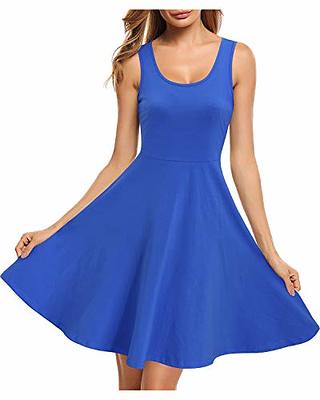 STYLEWORD Women's Sleeveless Casual Cotton Dresses Summer Fit and