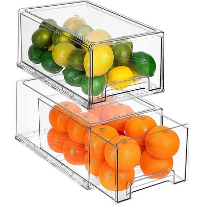 Sorbus 4 Pack Stackable Plastic Storage Bins ,Clear