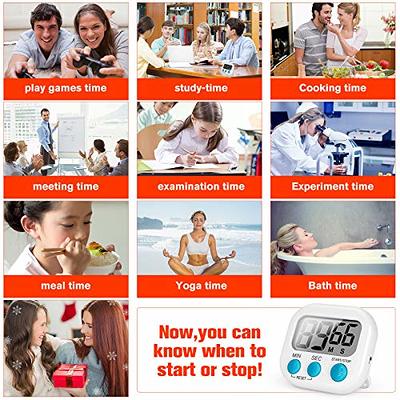 VDKIDKT Digital Kitchen Timer for Cooking, Multi-Function Electronic Timer,  Big Digits Loud Alarm Strong Magnetic Backing, Classroom Timers for