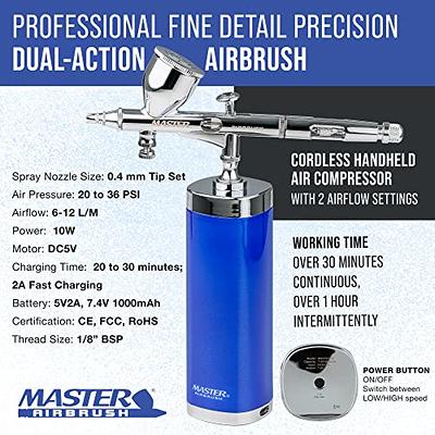 Airbrush Kit with Compressor - 48PSI Rechargeable Cordless Non