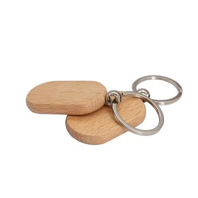 TFoRibbon Blank Wooden Key Tag Key Chain Rectangle Wood Engraving Blanks 20 Pack