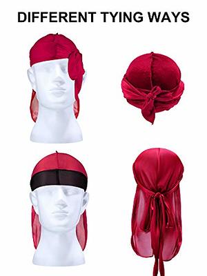Custom Silky Durag Headwraps with Extra Long Tail and Wide Straps for 360  Waves Do Rag Headwrap