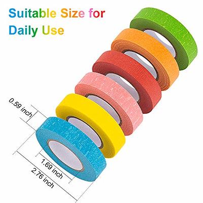 Colored Masking Tape, 6 Rolls of 21.87 Yards0.59 inch Crafts Labeling Paper Tape, Colorful Marking Painters Tape for DIY Art Supplies, Home Decoration