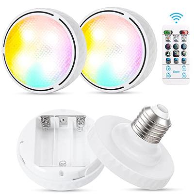 Energizer-Battery-Operated-LED-Puck-Light-with-Wall-Switch-Remote -2-Pack-White
