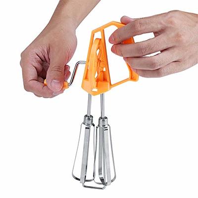 Manual Hand Mixer, Stainless Steel Hand Crank For Cooking White 