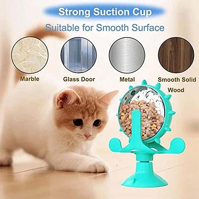 Cat Food Dispenser Toy Puzzle Slow Feeder Interactive Rotating Windmill 