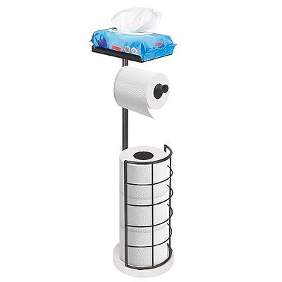 Toilet Paper Holder Free Standing Toilet Paper and Wipes Stand Bathroom Toilet  Paper Dispenser Tissue Holder with Storage Shelf (Black) - Yahoo Shopping