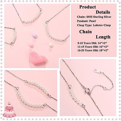 Amazon.com: 10th Birthday Gifts for Girls 925 Sterling Silver Pink Pearl  Necklace as Birthday Gifts for 10 Year Old Girl, Necklace Adjustable Length  Modern Personalized Jewelry Birthday Gift : עבודת יד