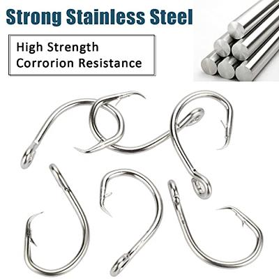 Fishing Hooks Big Game Tuna Hooks 10pcs Extra Strong Stainless Steel Forged Hooks Saltwater Fishing Tackle
