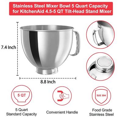 5 Quart for KitchenAid Mixer Bowl Stainless Steel With Handle Compatible  With 4.5 and 5 Quart Tilt-Head Stand Mixers Bowl - Yahoo Shopping