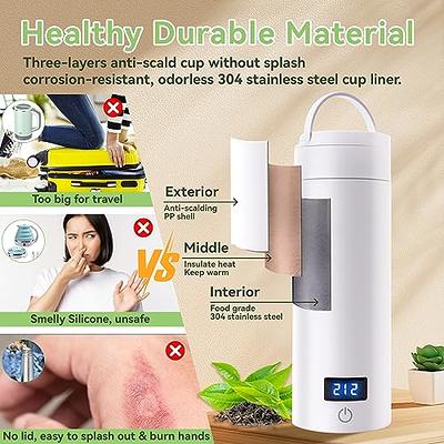 TYEMUI Portable Electric Kettle 500ml Water Boiler for Travel, Small  Electric Tea Kettle, Stainless Steel Hot Water Kettle Thermos with 4 Temperature  Control, Auto Shut-Off - Yahoo Shopping