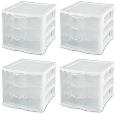 As Is c e ll a S/ 3 Clear Stackable Storage Bins with Dividers 