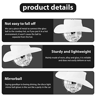  Disco Ball Car Accessory,Disco Cowboy Hat Accessory