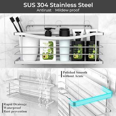 ODesign Adhesive Shower Caddy Basket Shelf with Hooks for Shampoo Razor  Soap Dish Holder Kitchen Bathroom Apartment Home Organizer No Drilling Wall  Mounted Stainless Steel Rustproof - 3 Pack - Yahoo Shopping