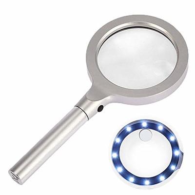 Imagniphy Large Magnifying Glass with Light - 5.5-Inch Lens Magnifier 2x & 5X Magnification for Seniors with Macular Degeneration - Lighted