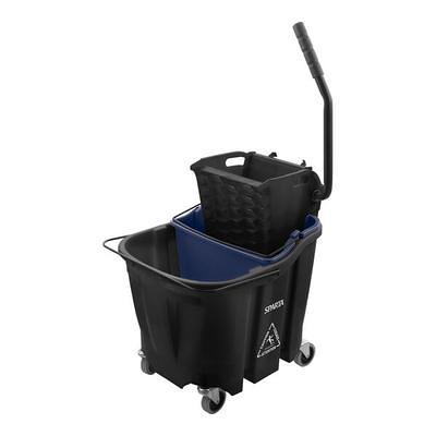 HOMCOM Residential Mop Bucket with Side Press Wringer and Wheels, Yellow