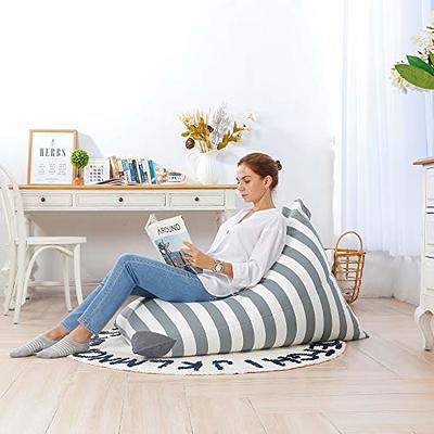 Aubliss Stuffed Animal Storage Bean Bag Chairs Cover, 50x 35 Extra Large  Bean Bags Chair for Kids Adults, Beanbag Toy Storage for Boys Girls -  Premium Cotton Canvas Grey Stripe - Yahoo