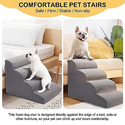  EHEYCIGA Dog Stairs for Small Dogs, 4-Step Dog Stairs for High  Beds and Couch, Folding Pet Steps for Small Dogs and Cats, and High Bed  Climbing, Non-Slip Balanced Dog Indoor