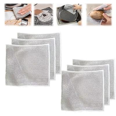 Multipurpose Wire Miracle Cleaning Cloths,Multipurpose Wire Dishwashing  Rags for Wet and Dry,Multifunctional Non-scratch Wire Dishcloth,Wire