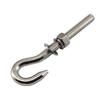 12Pcs M6 Stainless Steel Eye Bolt with Nut and Washers Long Shank
