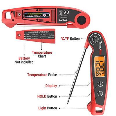 TempPro F05 Digital Meat Thermometer for Cooking with Motion Sensing,  Waterproof Food Thermometer for Kitchen BBQ Oil Grill Smoker Candy  Thermometer