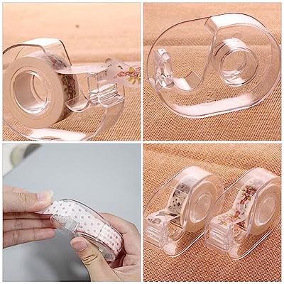 2pcs Plastic Clear White Masking Tape Dispenser Washi Tape Holder